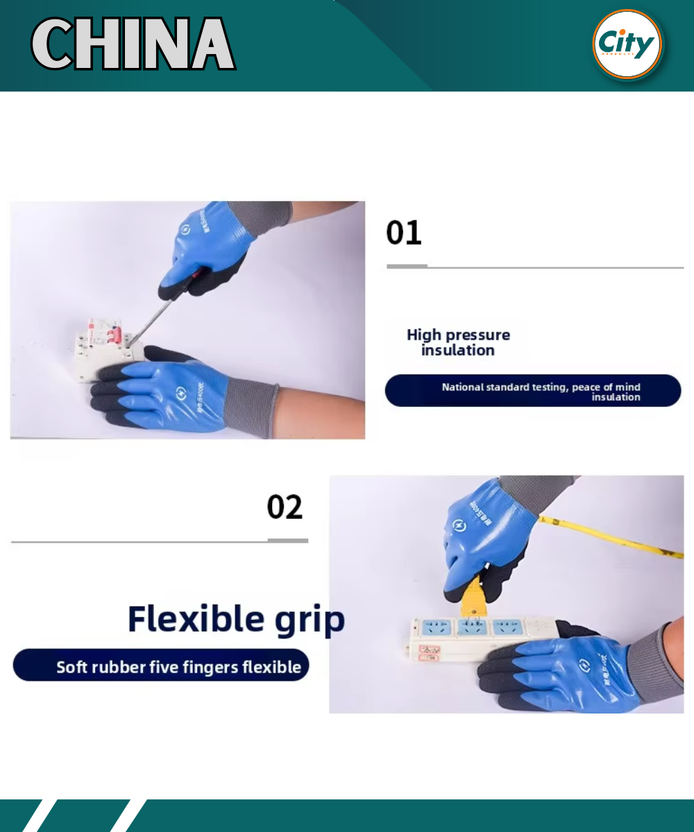 Shock Proof Hand Gloves 400V Resistance Electrician Gloves (1 Pair)