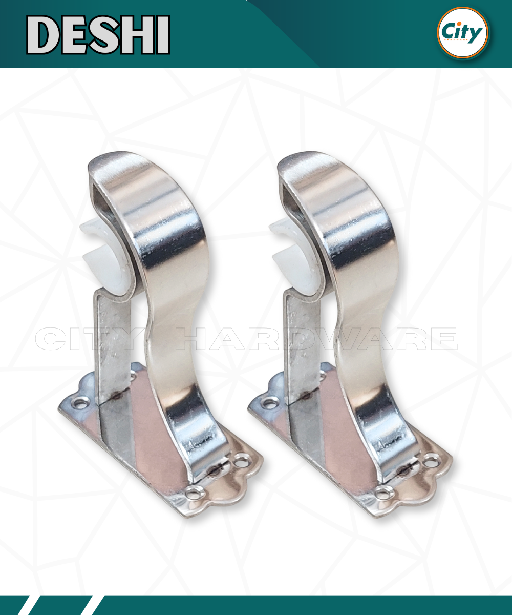 Stainless Steel Curtain Clamp Single Pipe Holder Heavy Side Clamp for 1 Inch Pipe (1 Pair)